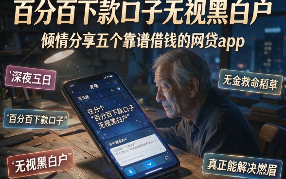 百分百下款口子无视黑白户,倾情分享五个靠谱借钱的网贷app