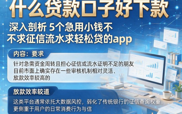 什么贷款口子好下款,深入剖析5个急用小钱不求征信流水轻松贷的app