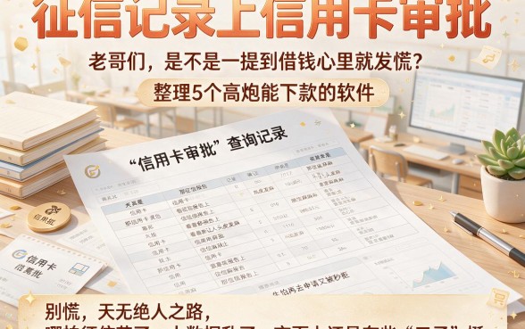 征信记录上信用卡审批,整理5个高炮能下款的软件