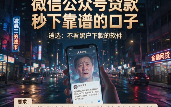 微信公众号贷款秒下靠谱的口子，遴选五个不看黑户下款的软件