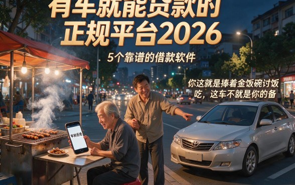 有车就能贷款的正规平台2026，归纳5个靠谱的借款软件