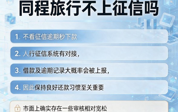 同程旅行不上征信吗,条列五个不看征信逾期秒下款的贷款