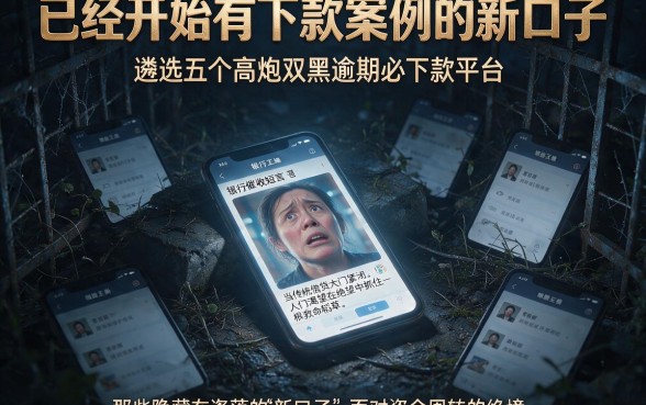 已经开始有下款案例的新口子,遴选五个高炮双黑逾期必下款平台