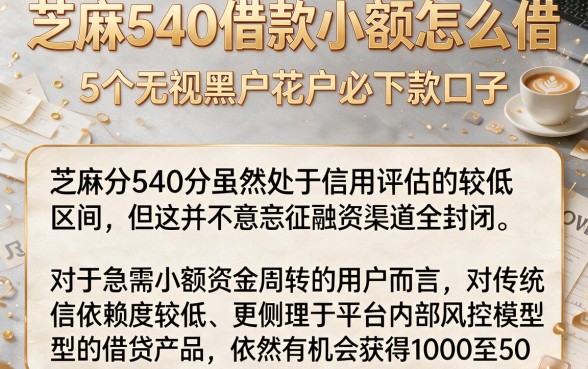 芝麻540借款小额怎么借,详细阐述5个无视黑户花户必下款口子