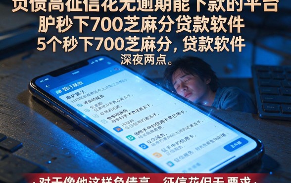 负债高征信花无逾期能下款的平台,胪列5个秒下700芝麻分贷款软件