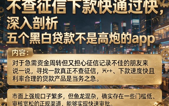 不查征信下款快通过快,深入剖析五个黑白贷款不是高炮的app