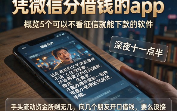 凭微信分借钱的app,概览5个可以不看征信就能下款的软件