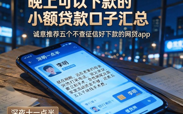 晚上可以下款的小额贷款口子汇总,诚意推荐五个不查征信好下款的网贷app