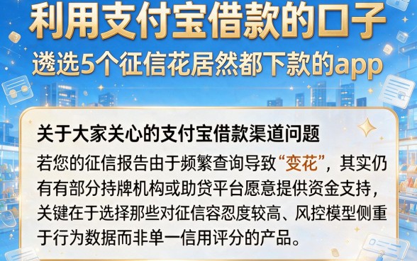 利用支付宝借款的口子，遴选5个征信花居然都下款的app