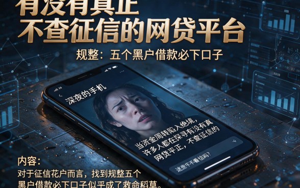 有没有真正不查征信的网贷平台,规整五个黑户借款必下口子