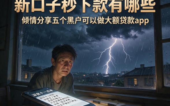 新口子秒下款有哪些,倾情分享五个黑户可以做大额贷款app