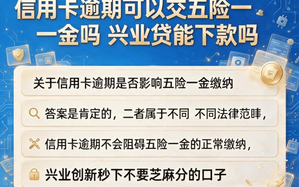 信用卡逾期可以交五险一金吗兴业贷能下款吗，理出五个金融创新秒下不要芝麻分的口子