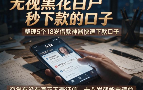 无视黑花白户秒下款的口子,整理5个18岁借款神器快速下款口子