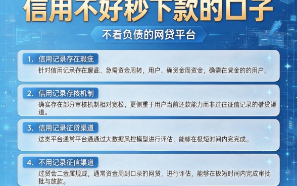信用不好秒下款的口子，详细阐述五个不看负债的网贷平台