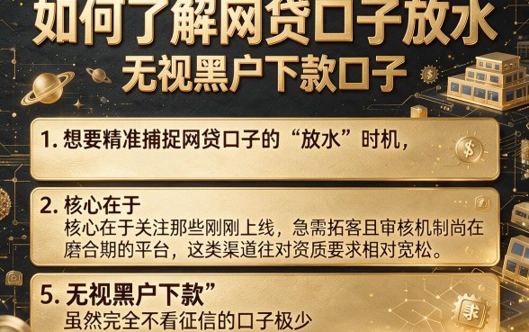 如何了解网贷口子放水，罗列5个无视黑户下款口子