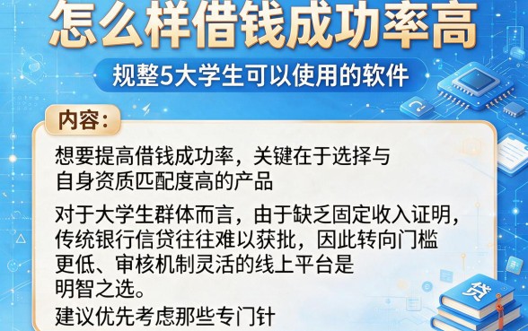 怎么样借钱成功率高，规整5个大学生可以使用的软件