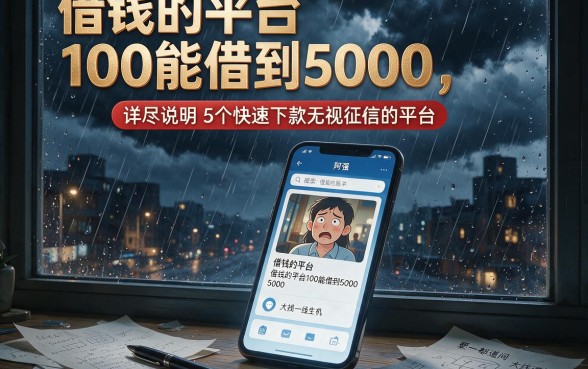 借钱的平台100能借到5000，详尽说明5个快速下款无视征信的平台