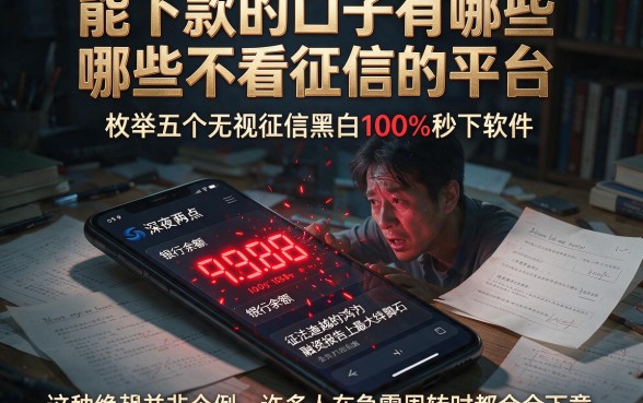 能下款的口子有哪些不看征信的平台，枚举五个无视征信黑白100%秒下软件