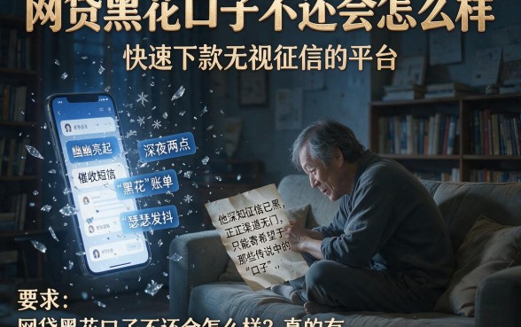 网贷黑花口子不还会怎么样,理出五个快速下款无视征信的平台