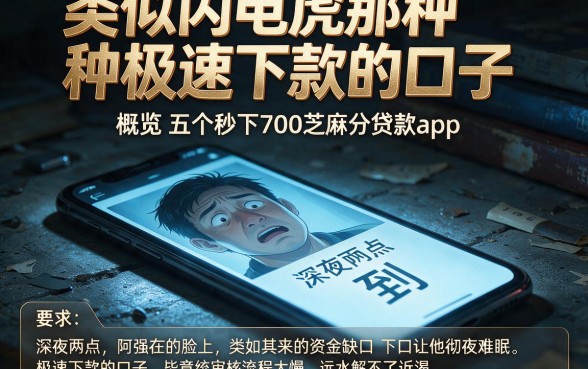 类似闪电虎那种极速下款的口子,概览五个秒下700芝麻分贷款app