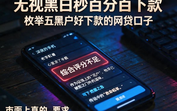 无视黑白秒百分百下款,枚举五个黑户好下款的网贷口子