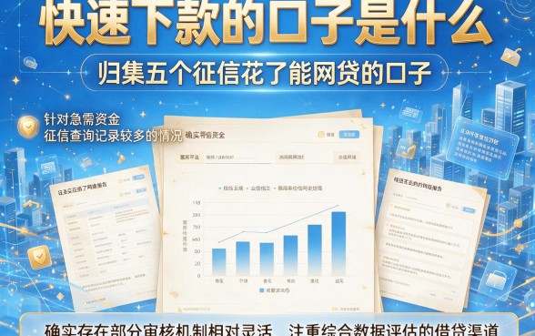 快速下款的口子是什么，归集五个征信花了能网贷的口子