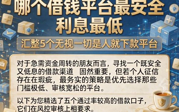 哪个借钱平台最安全 利息最低,汇整5个无视一切是人就下款平台