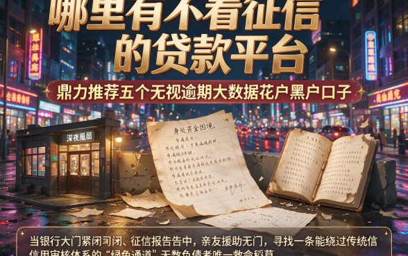 哪里有不看征信的贷款平台,鼎力推荐五个无视逾期大数据花户黑户口子