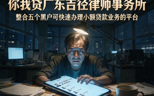 你我贷广东吉径律师事务所，整合五个黑户可快速办理小额贷款业务的平台