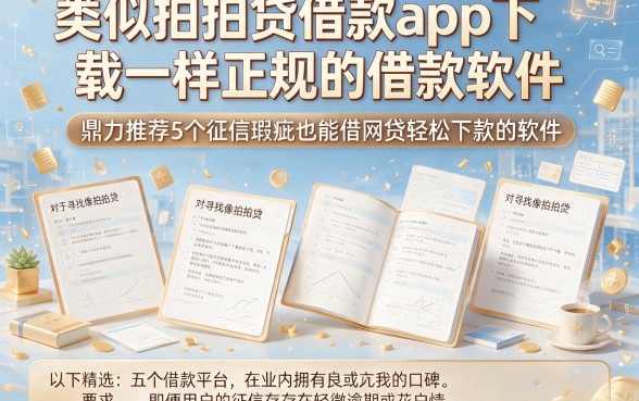 类似拍拍贷借款app下载一样正规的借款软件,鼎力推荐5个征信瑕疵也能借网贷轻松下款的软件