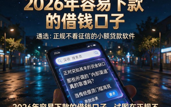 2026年容易下款的借钱口子,遴选五个正规不看征信的小额贷款软件