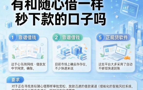 有和随心借一样秒下款的口子吗,条列5个靠谱借钱网贷软件