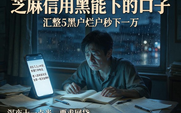 芝麻信用黑能下的口子,汇整5个黑户烂户秒下一万