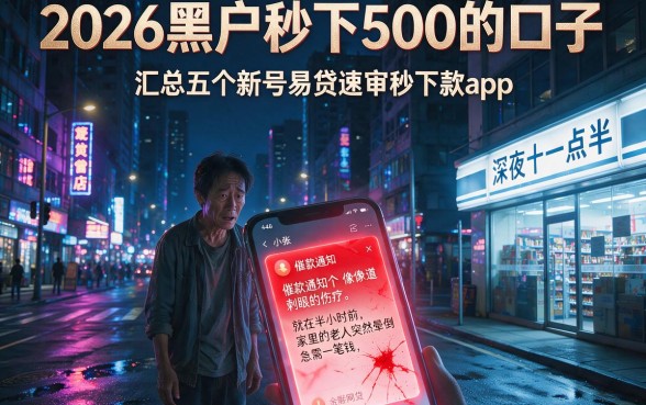 2026黑户秒下500的口子,汇总五个新号易贷速审秒下款app