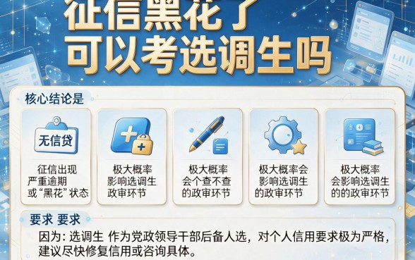 征信黑花了可以考选调生吗,罗列5个网贷无视不查征信app