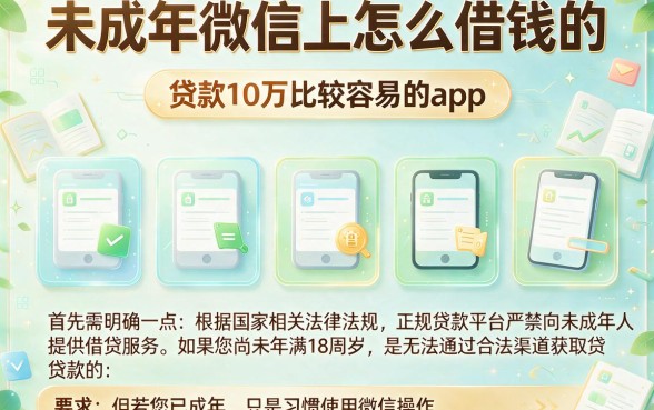 未成年微信上怎么借钱的,罗列五个贷款10万比较容易的app