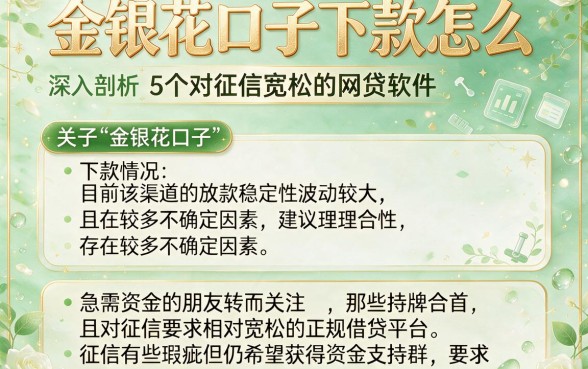 金银花口子下款怎么,深入剖析5个对征信宽松的网贷软件
