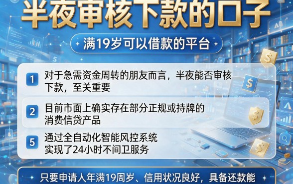 半夜审核下款的口子,详细阐述5个满19岁可以借款的平台