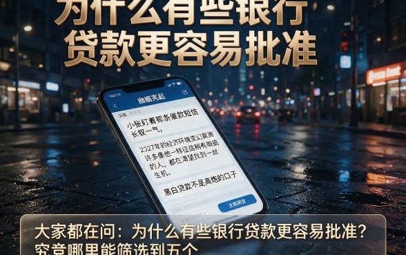为什么有些银行贷款更容易批准,筛选五个黑白贷款不是高炮的口子