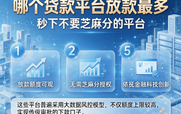哪个贷款平台放款最多,条列5个金融创新秒下不要芝麻分的平台