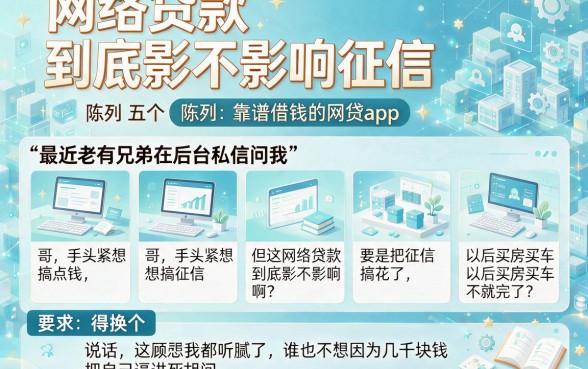 网络贷款到底影不影响征信,陈列五个靠谱借钱的网贷app