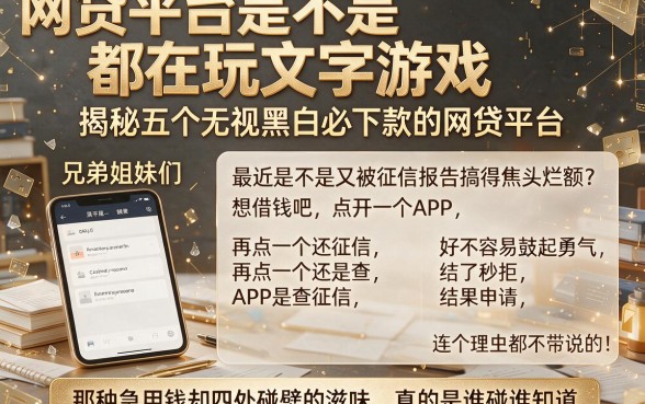 网贷平台是不是都在玩文字游戏,揭秘五个无视黑白必下款的网贷平台