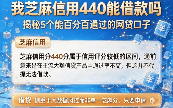 我芝麻信用440能借款吗，揭秘5个能百分百通过的网贷口子