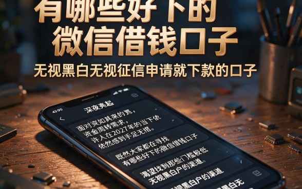 有哪些好下的微信借钱口子，梳理五个无视黑白无视征信申请就下款的口子