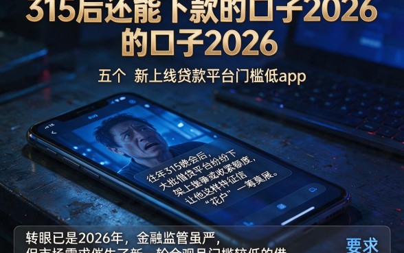 315后还能下款的口子2026，概览五个新上线贷款平台门槛低app