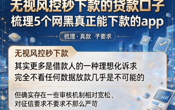 无视风控秒下款的贷款口子,梳理5个网黑真正能下款的app