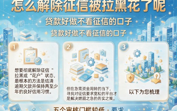 怎么解除征信被拉黑花了呢,理出5个贷款好做不看征信的口子
