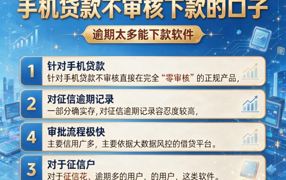 手机贷款不审核下款的口子，详尽说明五个逾期太多能下款软件