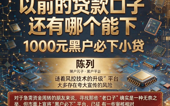 以前的贷款口子还有哪个能下，陈列五个1000元黑户必下小贷