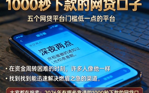 1000秒下款的网贷口子，归纳五个网贷平台门槛低一点的平台